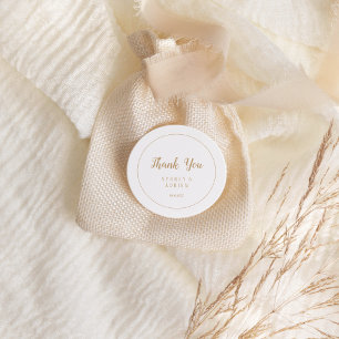 Eenvoudige minimalist Gold Lijst bruiloft dank u Bedankjes Labels
