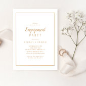 Eenvoudige minimalist|Gold Lijst Engagement Party Kaart