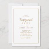 Eenvoudige minimalist|Gold Lijst Engagement Party Kaart (Voorkant)