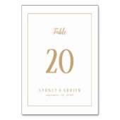 Eenvoudige minimalist|Gold Lijst Trouwtafel nummer Kaart (Achterkant)