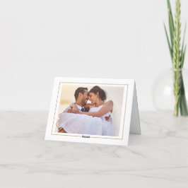 Eenvoudige minimalist|Gold Photo Lijst Dank u Bedankkaart