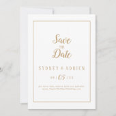 Eenvoudige minimalist|Gold Photo Lijst Sla de datu Save The Date (Voorkant)
