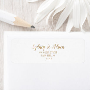 Eenvoudige minimalist Gold Wedding Retouradres Etiket