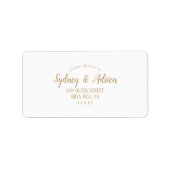Eenvoudige minimalist|Gold Wedding RSVP-adreslabel Etiket (Voorkant)