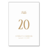 Eenvoudige minimalist|Gold Wedding Table Numbers Kaart (Voorkant)
