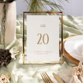 Eenvoudige minimalist|Gold Wedding Table Numbers Kaart