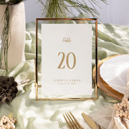 Eenvoudige minimalist|Gold Wedding Table Numbers Kaart