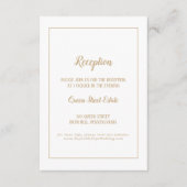 Eenvoudige minimalist|Goud Lijst bruiloft receptie Informatiekaartje (Voorkant)