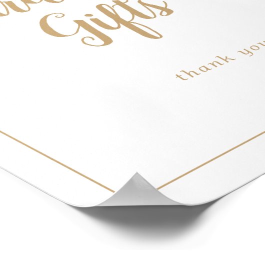 Eenvoudige minimalist|Goud Lijst trouwkaarten / ge Poster (Hoek)