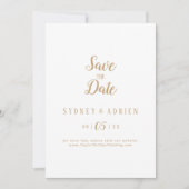 Eenvoudige minimalist|Gouden bruiloft Bewaar de da Save The Date (Voorkant)