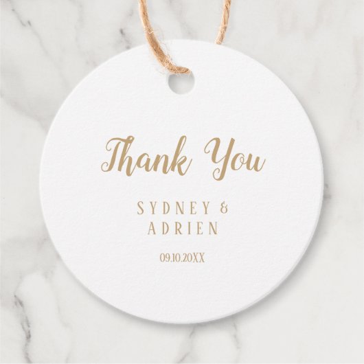 Eenvoudige minimalist|Gouden bruiloft Dank u Bedankjes Labels (Voorkant)