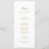 Eenvoudige minimalist|Gouden bruiloft diner Menu (Voorkant)