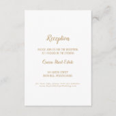 Eenvoudige minimalist|Gouden bruiloft receptie Informatiekaartje (Voorkant)