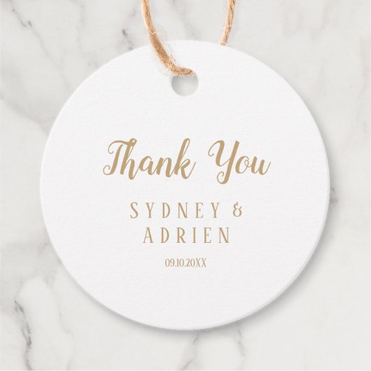 Eenvoudige minimalist|Gouden foto bruiloft dank u Bedankjes Labels (Voorkant)