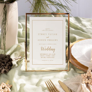 Eenvoudige minimalist Gouden informele Lijst bruil Kaart