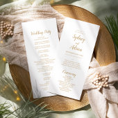 Eenvoudige Minimalist|Gouden Trouwdag Programmakaart