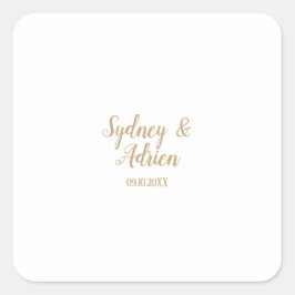 Eenvoudige minimalist|Gouden trouwenvelop afdichti Vierkante Sticker