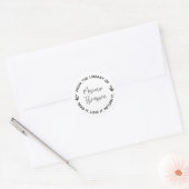 Eenvoudige minimalist laat script ronde bibliothee ronde sticker (Envelop)