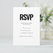 Eenvoudige minimalist RSVP kaartje (Staand voorkant)