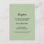 Eenvoudige minimalist|Sage bruiloft receptie Informatiekaartje (Voorkant)