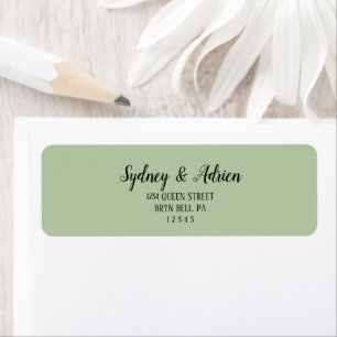 Eenvoudige minimalist Sage Invite Return-adres Etiket