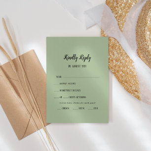 Eenvoudige minimalist Sage Menu Keuze RSVP-kaart