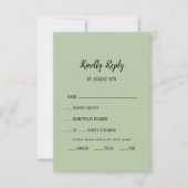 Eenvoudige minimalist|Sage Menu Keuze RSVP-kaart (Voorkant)