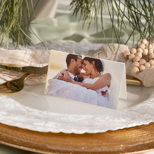 Eenvoudige minimalist Sage Photo Wedding Bedankkaart
