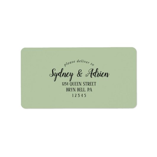 Eenvoudige minimalist|Sage RSVP-adreslabel Etiket (Voorkant)