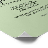 Eenvoudige minimalist|Sage Unplugged Ceremony Poster (Hoek)