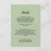 Eenvoudige minimalist|Sage Wedding Details Informatiekaartje (Voorkant)