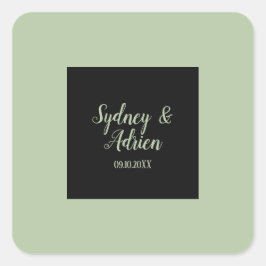 Eenvoudige minimalist|Sage Wedding Envelope Seals Vierkante Sticker