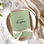 Eenvoudige minimalist|Sage Wedding Receptie Alleen Kaart