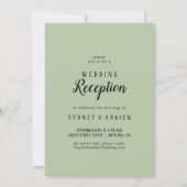 Eenvoudige minimalist|Sage Wedding Receptie Alleen Kaart (Voorkant)