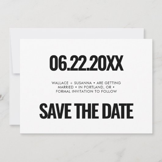 Eenvoudige minimalist save the date (Voorkant)
