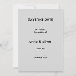 Eenvoudige minimalist Save the Date Wedding Invita Kaart