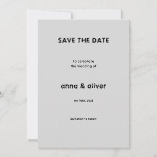 Eenvoudige minimalist Save the Date Wedding Invita Kaart (Voorkant)
