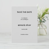 Eenvoudige minimalist Save the Date Wedding Invita Kaart (Staand voorkant)