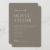 Eenvoudige minimalist Sla de uitnodiging tot datum (Voorkant / Achterkant)