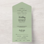 Eenvoudige minimalist|Wijze bruiloft All In One Uitnodiging (Binnen)