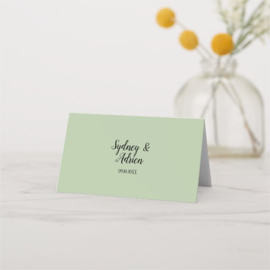 Eenvoudige minimalist|Wijze bruiloft Plaatskaartje (Achterkant)