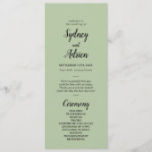 Eenvoudige minimalist|Wijze bruiloft Programmakaart (Voorkant)