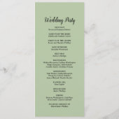 Eenvoudige minimalist|Wijze bruiloft Programmakaart (Achterkant)