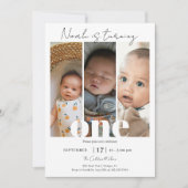 Eenvoudige minimalistische 1e verjaardag fotocolla kaart (Voorkant)