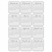 Eenvoudige minimalistische 2025 Kalender Maandelij Sticker (Voorkant)