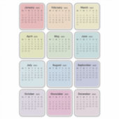 Eenvoudige minimalistische 2025 Kalender Maandelij Sticker (Voorkant)