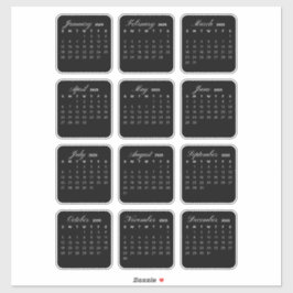 Eenvoudige minimalistische 2025 Kalender Maandelij Sticker