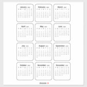 Eenvoudige minimalistische 2025 Kalender Maandelij Sticker (Vel)