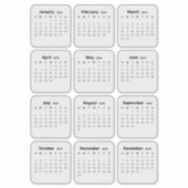 Eenvoudige minimalistische 2025 Kalender Maandelij Sticker (Voorkant)