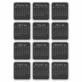 Eenvoudige minimalistische 2025 Kalender Maandelij Sticker (Voorkant)